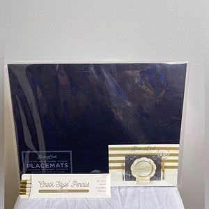 Hester & Cook ✨new✨ Chalkboard Placemat set of 16 with set of 4 chalk pencils